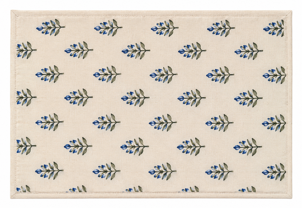 Table Set - Blue Flowers