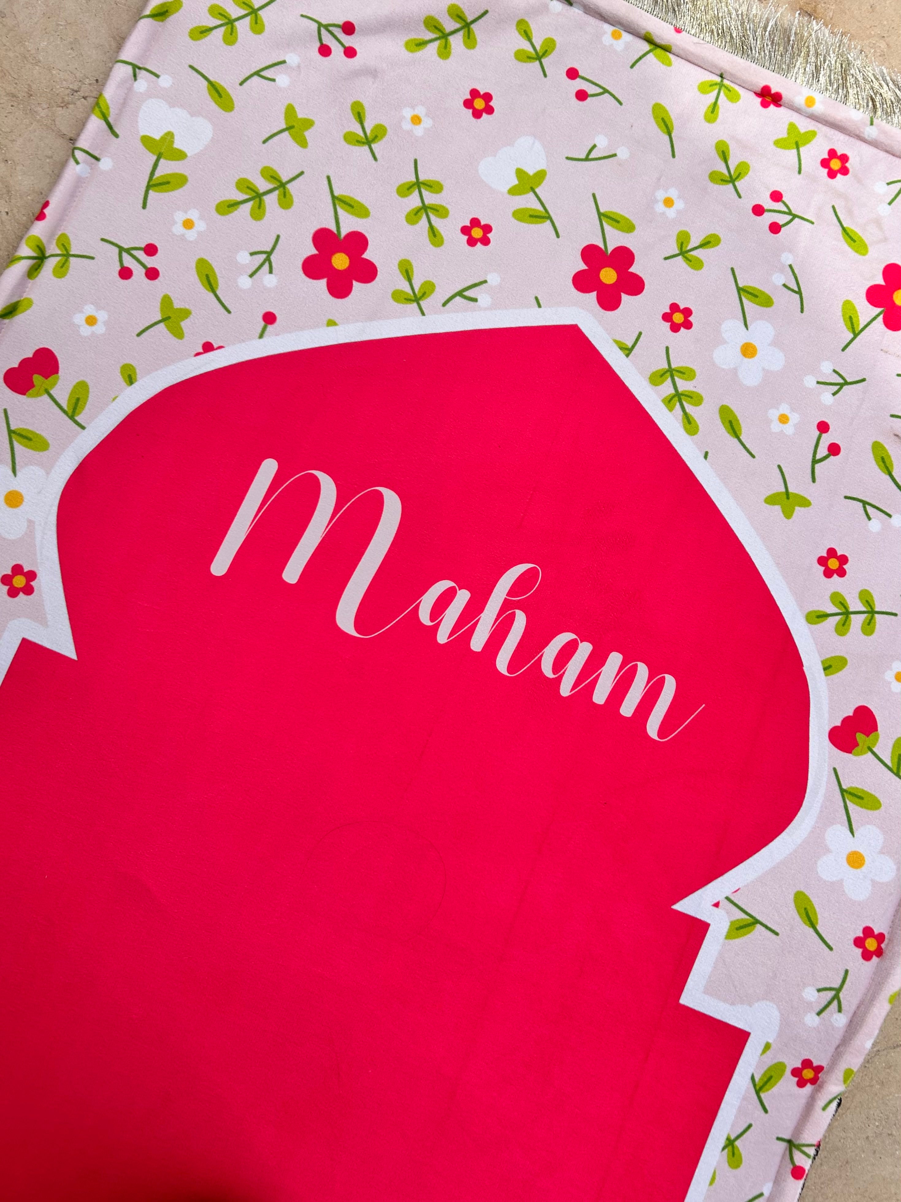 Kids Mat - Floral Pink
